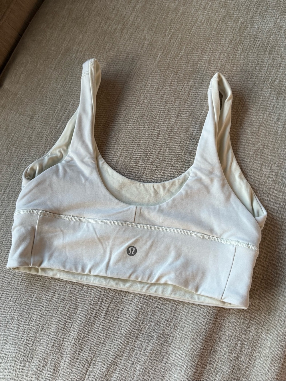 lululemon athletica Reversible Cream/White Scoop-Back Sports Bra